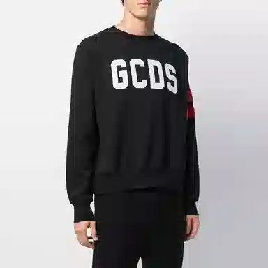 GCDS Logo Crewneck Sweatshirt Black