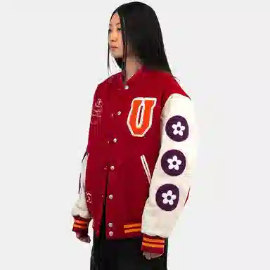 Vandy The Pink Varsity Jacket Red