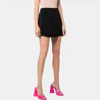 Alexander Wang FW22 Distressed Mini Skirt Black