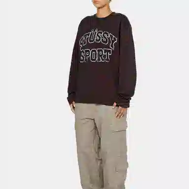 Stussy FW24 2 TONE COTTON MESH CREW logo