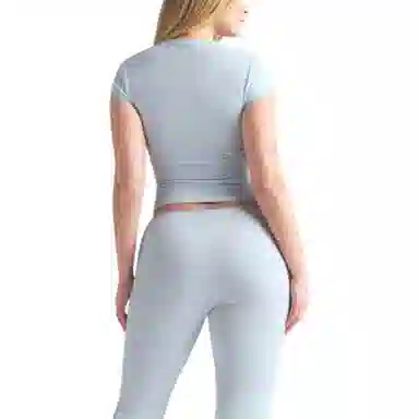 SKIMS Soft Lounge Lace T-Shirt Blue Quartz