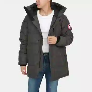 Canada Goose FW22 Logo Hooded Down Jacket Grey