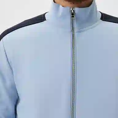 HUGO BOSS Cotton-Blend Zip-Up Sweatshirt With Colour-Blocking