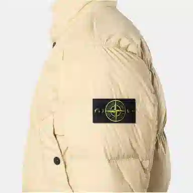 Stone Island Long Sleeve Zipper Pocket Down Jacket Desert