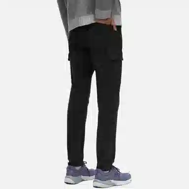 Stone Island Logo Zip Tapered Pants Black