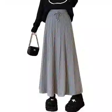 恒源祥 时尚百搭纯色百褶裙休闲长裙 女款