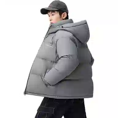 鸭鸭 极寒系列 石墨烯蓄热加厚保暖连帽冬季外套纯色韩版休闲基础百搭短款户外运动面包羽绒服 男女同款