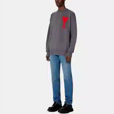 AMIPARIS Logo Crewneck Sweater Grey
