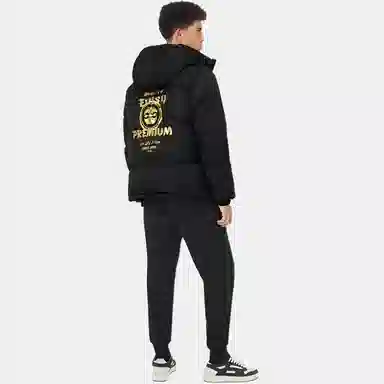 EVISU AW24 Floral Print Down Jacket Black