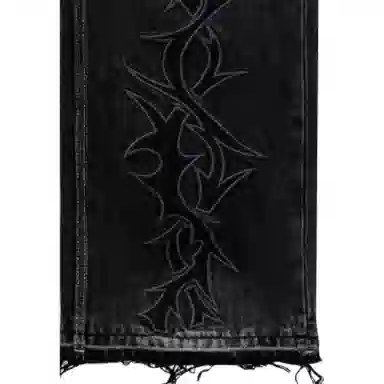 Revenge Embroidered Jeans Black