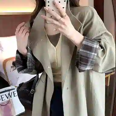 识恩 高级感复古风长袖风衣 女款