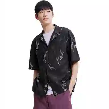 森马 舒适透气短袖衬衫 男款