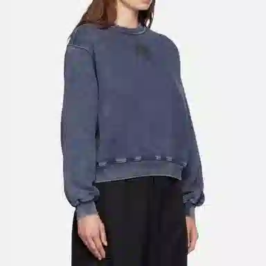 Alexander Wang Logo Crewneck Sweatshirt Navy