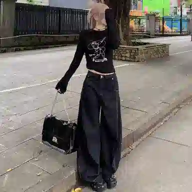 TH FABRICATE Baggy Jeans Black