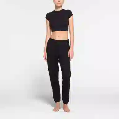 SKIMS NEW VINTAGE CROPPED RAGLAN T-SHIRT T ONYX