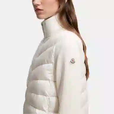 Moncler Padded Wool Cardigan Logo