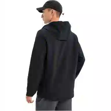 特步 运动生活系列 跑步系列 字母拉链连帽舒适透气百搭风衣 男款 正黑色