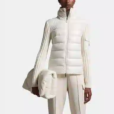 Moncler Padded Wool Cardigan Logo