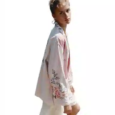 ZARA Colorblock Floral Embroidered Shirt