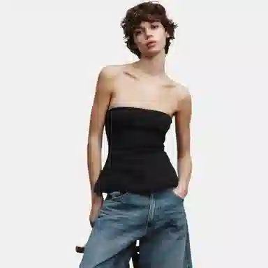 ZARA Stretch Tube Top Black