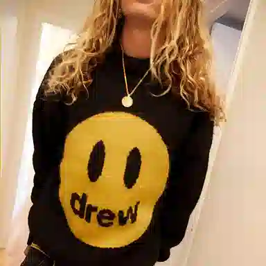 Drew House FW22 Mascot Funnel Neck Sweater-Mascot Black Logo