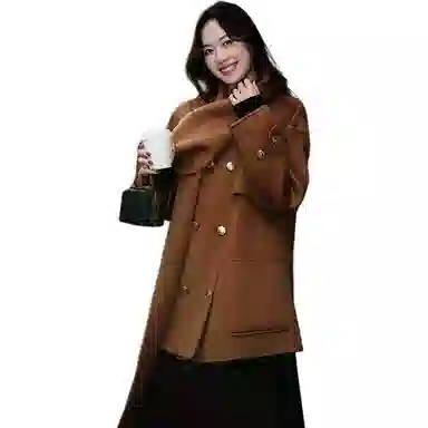 美洋 双面呢围巾冬季大衣 女款