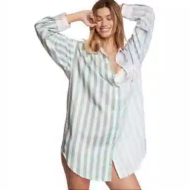 Victoria's Secret Modal-Cotton Sleepshirt Multicolor Stripes