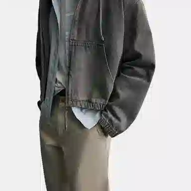 ZARA Hooded Washed Loose Jacket Men
