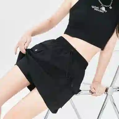 欧迪芬 高腰抽绳显瘦百搭半身裙工装短裙 女款