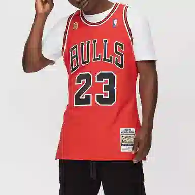 Mitchell & Ness NBA 1995-96 Finals Chicago Bulls Michael Jordan 23 Jersey Red