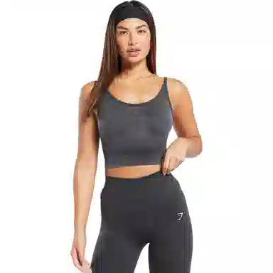 GYMSHARK Sweat Seamless Washed Midi Tank logo