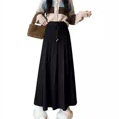 恒源祥 时尚百搭纯色百褶裙休闲长裙 女款