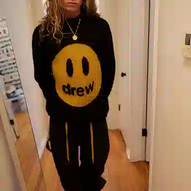 Drew House FW22 Mascot Funnel Neck Sweater-Mascot Black Logo