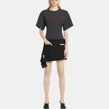 COURREGES SS25 FITTED PRINTED T-SHIRT T Stonewashed Grey