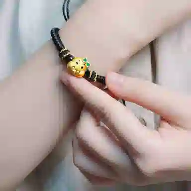 幸囍礼 国潮幸运蛇手绳 新中式生肖蛇转运小众设计 编织可调节 玛瑙 玉石手链 男女同款情侣款