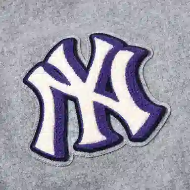 MLB Logo Embroidered Baseball Jacket Grey