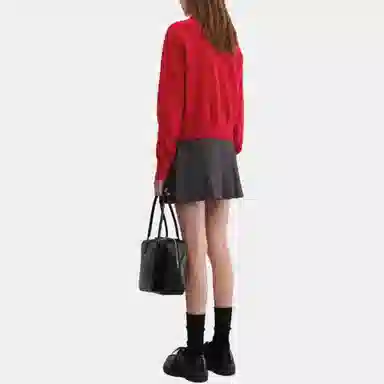 Dunst UNISEX CREWNECK KNIT CARDIGAN RED