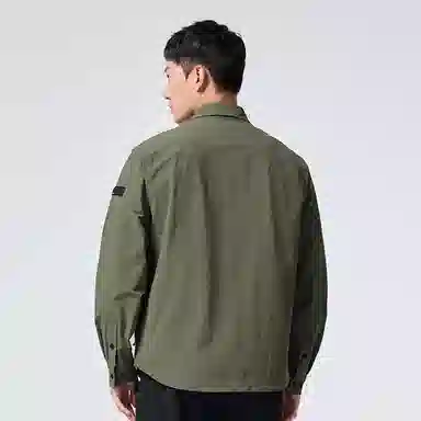 探路者 纯色翻领纽扣长袖衬衫 男款