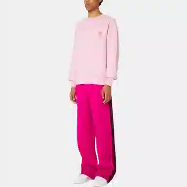 AMIPARIS Logo Embroidered Crewneck Sweatshirt Pink