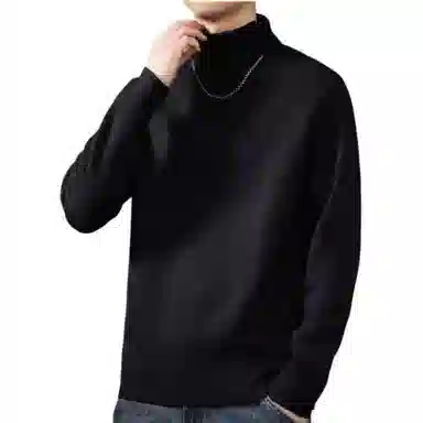 贵色 纯色水洗宽松套头毛衣 男款