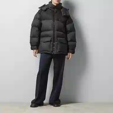 Gucci SS24 Logo Hooded Down Jacket Black