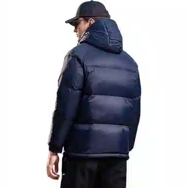 鸭鸭 极寒户外系列 中青年纯色韩版休闲基础百搭短款连帽加厚保暖运动面包羽绒服 男款