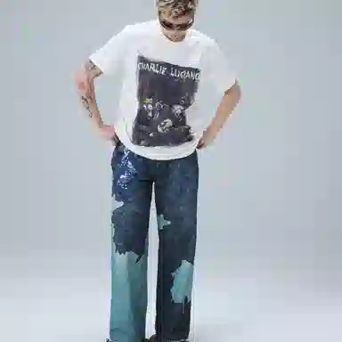 Charlie Luciano High Waist Printed Jeans