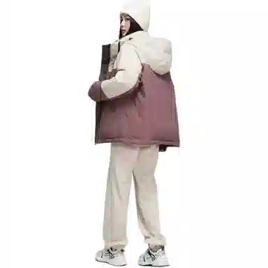 鸭鸭 时尚连帽简约拼色羽绒服 女款