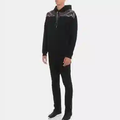 Marcelo Burlon Wing Print Hoodie Black
