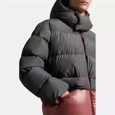 Moncler FW22 Logo Badge Hooded Down Jacket Green