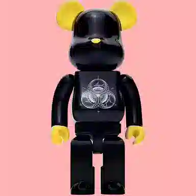 BE@RBRICK x Fragment Design INNERSECT 2018 Black Yellow 100% 7cm