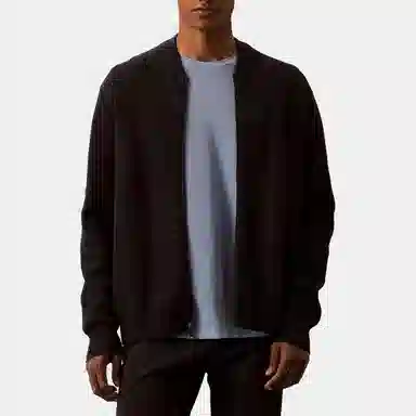 Calvin Klein Knit Baseball Jacket Black