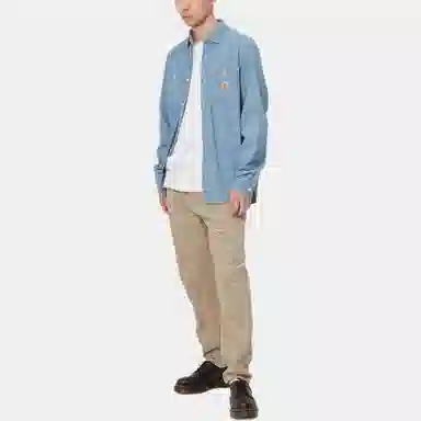 Carhartt WIP Logo Casual Pants Light Brown