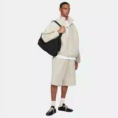 Fear of God Essentials Modern Fit Fleece Track Jacket Heather Stone